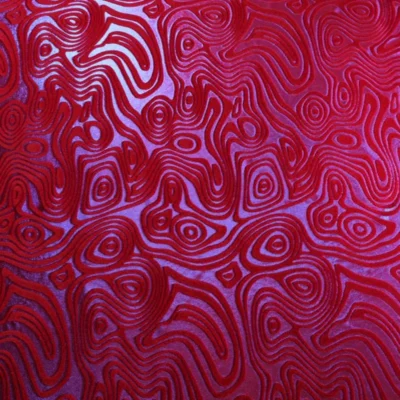 Intricate Folds Velvet Stretch Foil Red / Royal #2 — spandex fabric by the yard | Stretch House