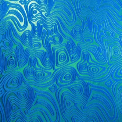 Intricate Folds Velvet Stretch Foil Turquoise/ Green #3 — spandex fabric by the yard | Stretch House