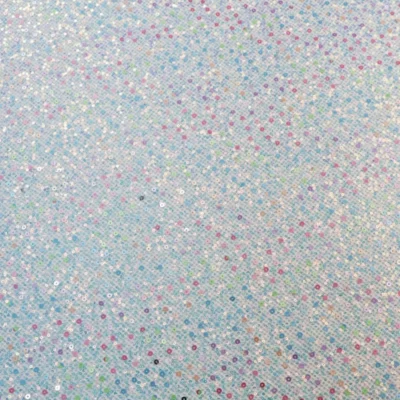 Vogue Sequin Stretch Mesh Iridescent White/ White #10 — spandex fabric by the yard | Stretch House