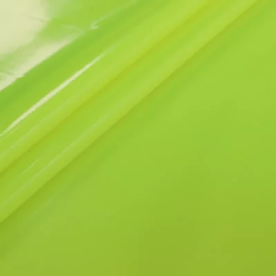 Stretch vinyl poly spandex in fluorescent yellow — wholesale stretch fabric