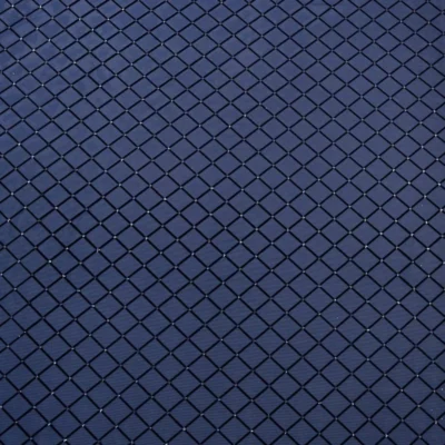 Diamonds Mesh Spandex Flock Glitter Silver/ Navy / Black #6 — spandex fabric by the yard | Stretch House