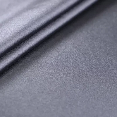 Lucid cire spandex in charcoal — wholesale high-gloss stretch fabric