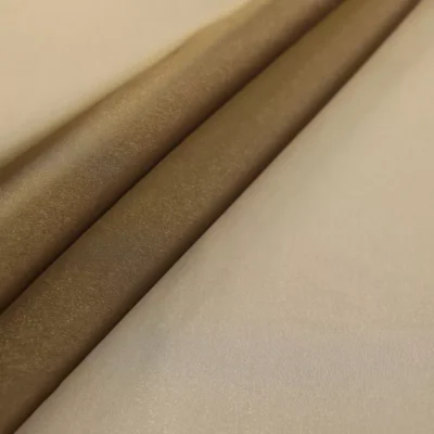 Iridescent crystal nylon spandex in gold — wholesale stretch fabric