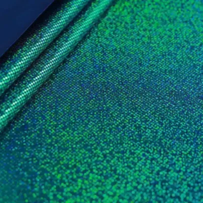 Digital Holo Foil Dot Spandex British Racing Green — Wholesale Holographic Stretch Fabric | Stretch House