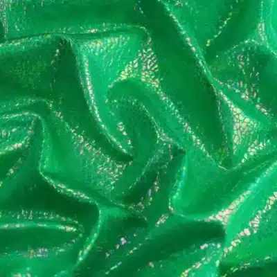 Shattered Glass Oil Slick Foil Green #8 — spandex fabric by the yard | Stretch House