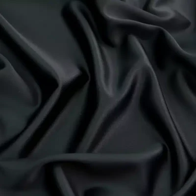 Crepe Satin Polyester Black #2 — spandex fabric by the yard | Stretch House