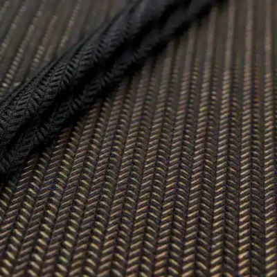 Herringbone Crochet Poly Spandex Black — Wholesale Athletic Mesh Fabric | Stretch House