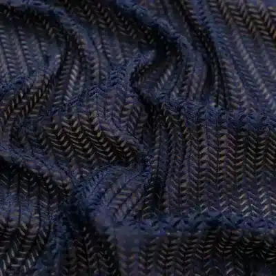 Herringbone Crochet Poly Spandex Navy #2 — spandex fabric by the yard | Stretch House