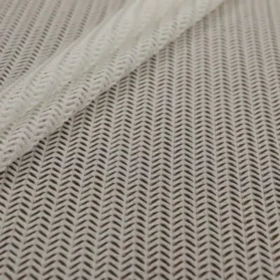 Herringbone Crochet Poly Spandex Ivory — Wholesale Athletic Mesh Fabric | Stretch House