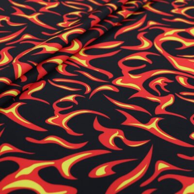 Flames Printed Polyester Spandex