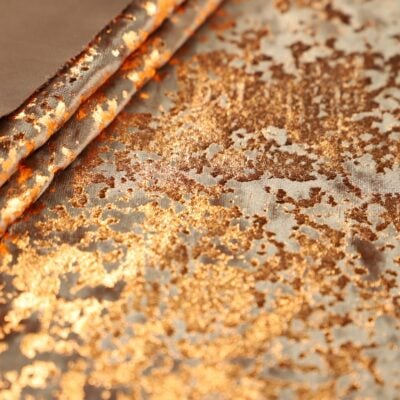 Distressed Velvet Spandex Foil Copper / Copper